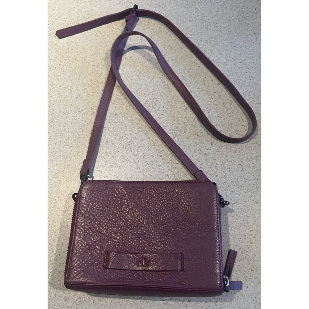 Elk 100% Leather Purple Crossbody/Clutch Small Bag/Wallet - Picture 10 of 13